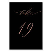 Numéro De Table Élégant Rose noir Gold Script 19 Mariage (Par défaut)