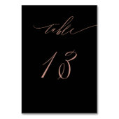 Numéro De Table Élégant Rose noir Gold Script No 13 Mariage (Dos)