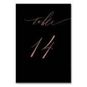 Numéro De Table Élégant Rose noir Gold Script No 14 Mariage (Par défaut)