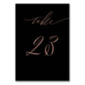 Numéro De Table Élégant Rose noir Gold Script No 23 Mariage (Dos)