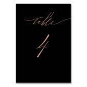 Numéro De Table Élégant Rose noir Gold Script No 4 Mariage (Dos)