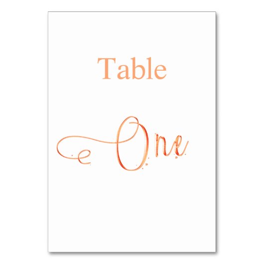 Numéro De Table Élégant rose or blanc calligraphie table un (Par défaut)