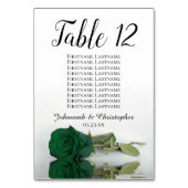 Numéro De Table Élégant Rose vert émeraude Mariage de tableau de s (Dos)