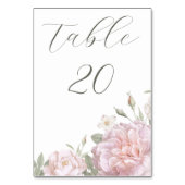 Numéro De Table Elégant Roses Rose Jardin Mariage (Dos)