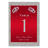 Numéro De Table Élégant Rouby Rouge & Mariage de Bagues Argent Spa (Par défaut)