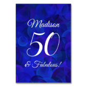 Numéro De Table Elégant Royal Blue 50 et fabuleuse fête d'annivers (Dos)