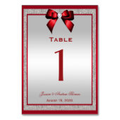 Numéro De Table Elégant Ruby Red & Silver Parties scintillant Mari (Par défaut)