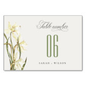 Numéro De Table Elégant Rustique Aquarelle blanche Mariage de jonq (Dos)
