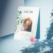 Numéro De Table Elégant Rustique Botanique Eucalyptus Feuilles Pho