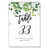 Numéro De Table Elégant Rustique Botanique Jardin Floral Mariage (Dos)