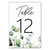 Numéro De Table Elégant Rustique Eucalyptus Mariage de verdure (Dos)