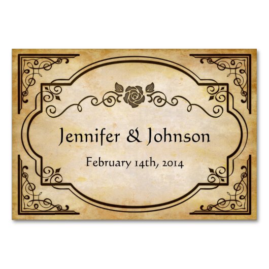 Numéro De Table Élégant Rustique Mariage en détresse (Dos)