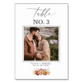 Numéro De Table Élégant Rustique Script photo Mariage Numéro de ta (Par défaut)