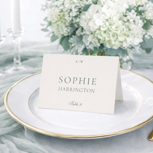 Numéro De Table Elegant Sage Green Wedding Table Number Card