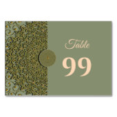 Numéro De Table Elégant Sage moderne vert & or classique mandala (Dos)