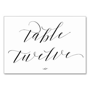 Numéro De Table Élégant scénario Calligraphie Table Douze Réceptio