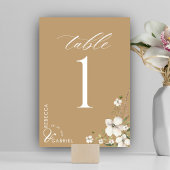 Numéro De Table Élégant Script aquarelle Mariage floral photo