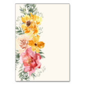 Numéro De Table Élégant script automne fleurs florales mariage (Dos)