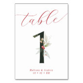 Numéro De Table Élégant Script Berries d'hiver Tableau 1 (Par défaut)