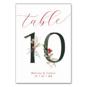 Numéro De Table Élégant Script Berries d'hiver Tableau 10 (Par défaut)