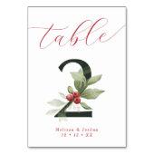 Numéro De Table Élégant Script Berries d'hiver Tableau 2 (Par défaut)
