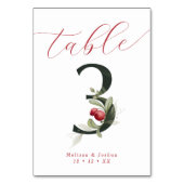 Numéro De Table Élégant Script Berries d'hiver Tableau 3 (Par défaut)