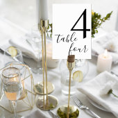 Numéro De Table Elegant Script Black & White Reception Table Card