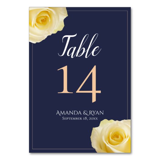 Numéro De Table Élégant Script bleu rose jaune Mariage floral (Dos)