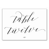 Numéro De Table Élégant Script Calligraphie Table Douze Réception (Devant)