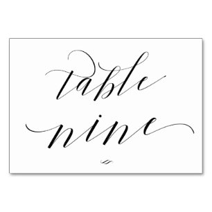 Numéro De Table Élégant Script Calligraphie Table Neuf Réception