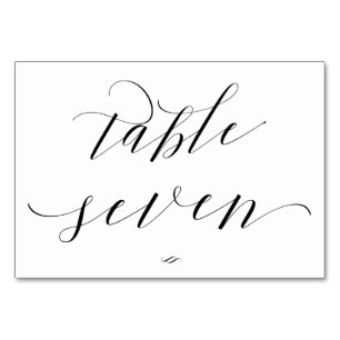 Numéro De Table Élégant Script Calligraphie Table Sept Réception