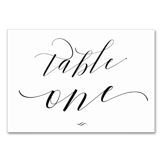 Numéro De Table Élégant Script Calligraphie Table Une Réception (Dos)