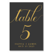 Numéro De Table Élégant script de calligraphie photo Mariage or (Par défaut)
