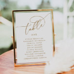 Numéro De Table Élégant Script Gold Table Numéro de siège graphiqu<br><div class="desc">Offrez-vous un maximum de sophistication grâce à notre élégant Script Gold Table Number Seating Chart. Conçu avec une précision exquise, chaque numéro d'écriture dorée dégage une élégance intemporelle, ajoutant une touche d'opulence à votre décor mariage. Ce chef-d'oeuvre éditable vous permet de coordonner en toute transparence vos arrangements de sièges avec...</div>