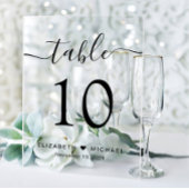 Numéro de table Elegant Script Mariage