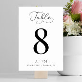 Numéro de table Elegant Script Mariage avec Monogr