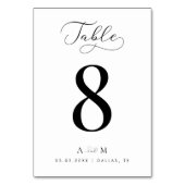 Numéro de table Elegant Script Mariage avec Monogr (Dos)