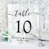 Numéro de table Elegant Script Mariage Frosted