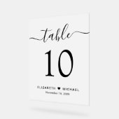 Numéro de table Elegant Script Mariage Frosted (Angle)