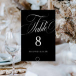 Numéro De Table Élégant script Mariage noir et blanc<br><div class="desc">Élégant Script Black and White Mariage Table Number présente un grand script audacieux et un style élégant.</div>