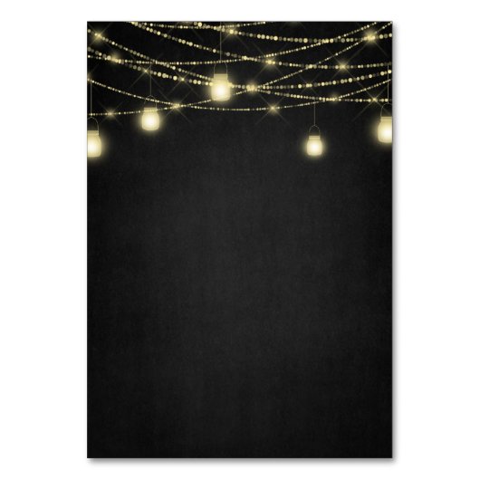 Numéro De Table Élégant script moderne Gold & Black Lights (Dos)