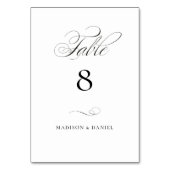 Numéro De Table Élégant script moderne Mariage classique (Dos)