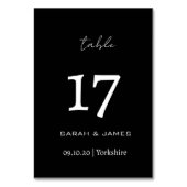 Numéro De Table Élégant script noir et blanc personnalisé (Par défaut)