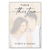 Numéro De Table Élégant Script Photo Mariage Numéro de tableau Tre (Par défaut)