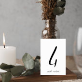 Numéro De Table Elegant Script Table Number Sign with Couple Names