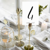 Numéro De Table Elegant Script Table Number Sign with Couple Names