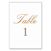 Numéro De Table Élégant Script Terracotta Minimal Mariage (Par défaut)