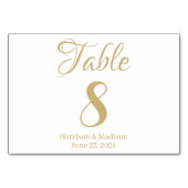 Numéro De Table Élégant script texte personnalisé Mariage horizont (Dos)