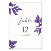 Numéro De Table Élégant Script violet et Mariage or (Par défaut)