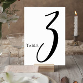 Numéro De Table Elegant Script Wedding Table Number Card